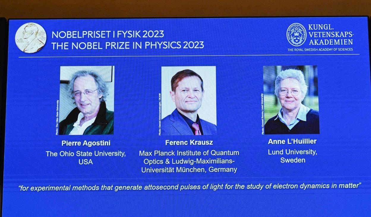 3 wetenschappers winnen Nobelprijs voor werk aan elektronen in atomen