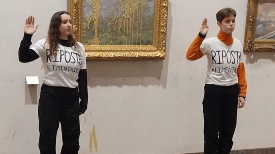 Activisten gooien soep naar het schilderij van Monet in het museum van Lyon