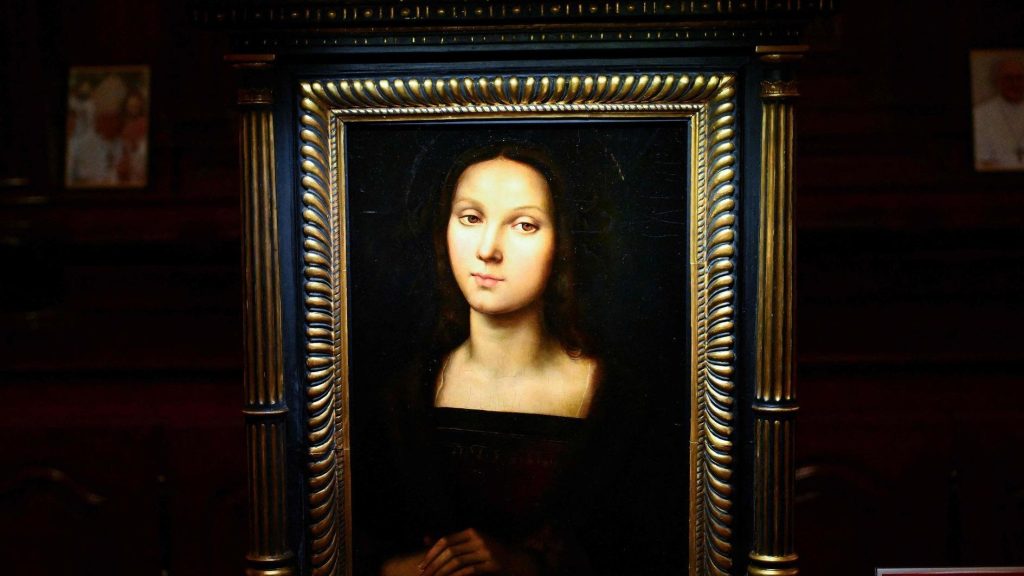 In de Franse basiliek zijn herontdekte schilderijen van Raphael tentoongesteld