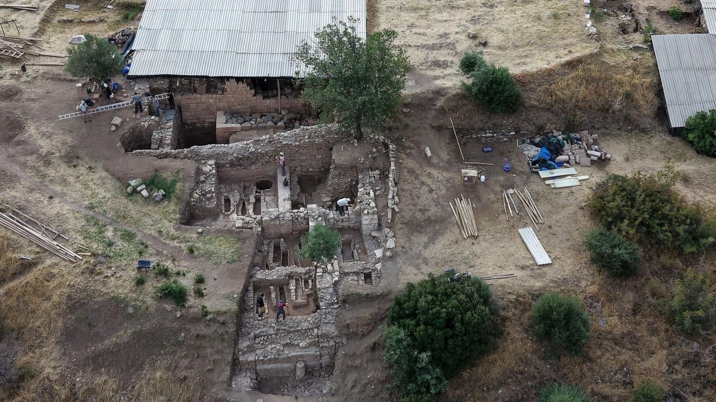 Overblijfselen van Lydian Palace Upheded in Sardis