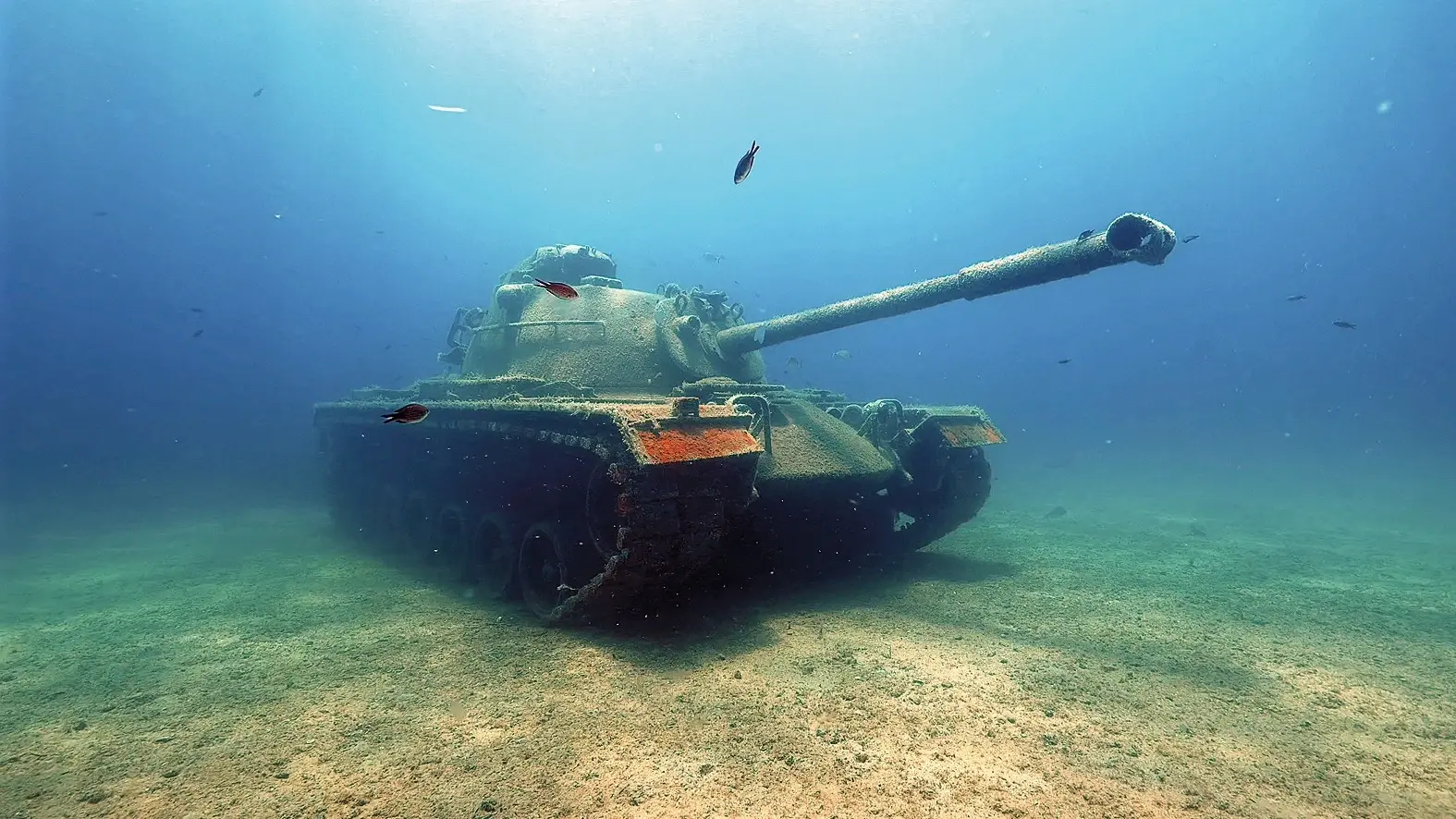 Ondergedompelde tank in Edirne's Golf van Saros trekt duikers