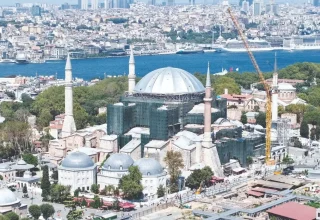 De restauratie van de Hagia Sophia bereikt een belangrijke mijlpaal