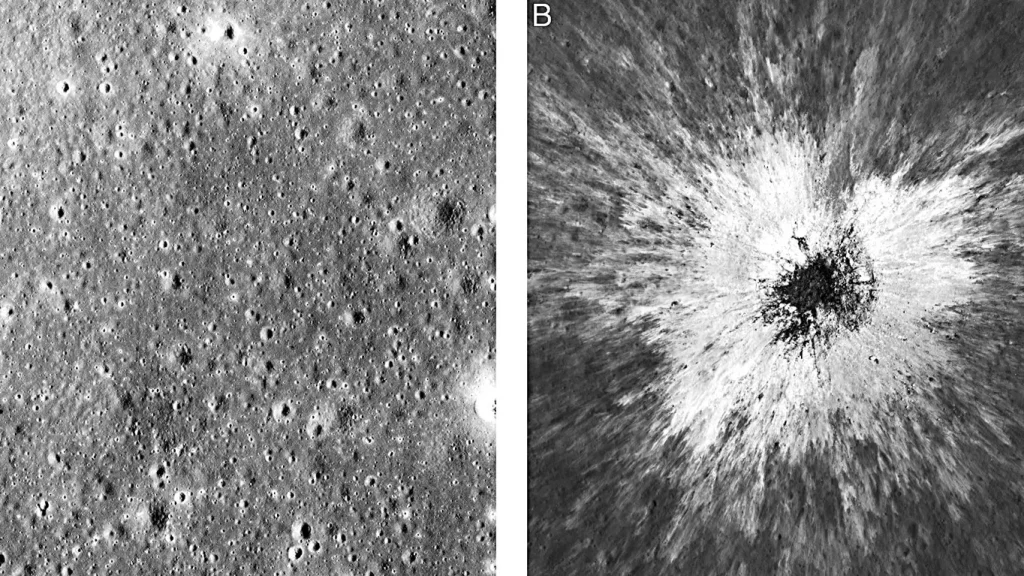NASA-vaartuig vindt een enorme nieuwe krater op de maan
